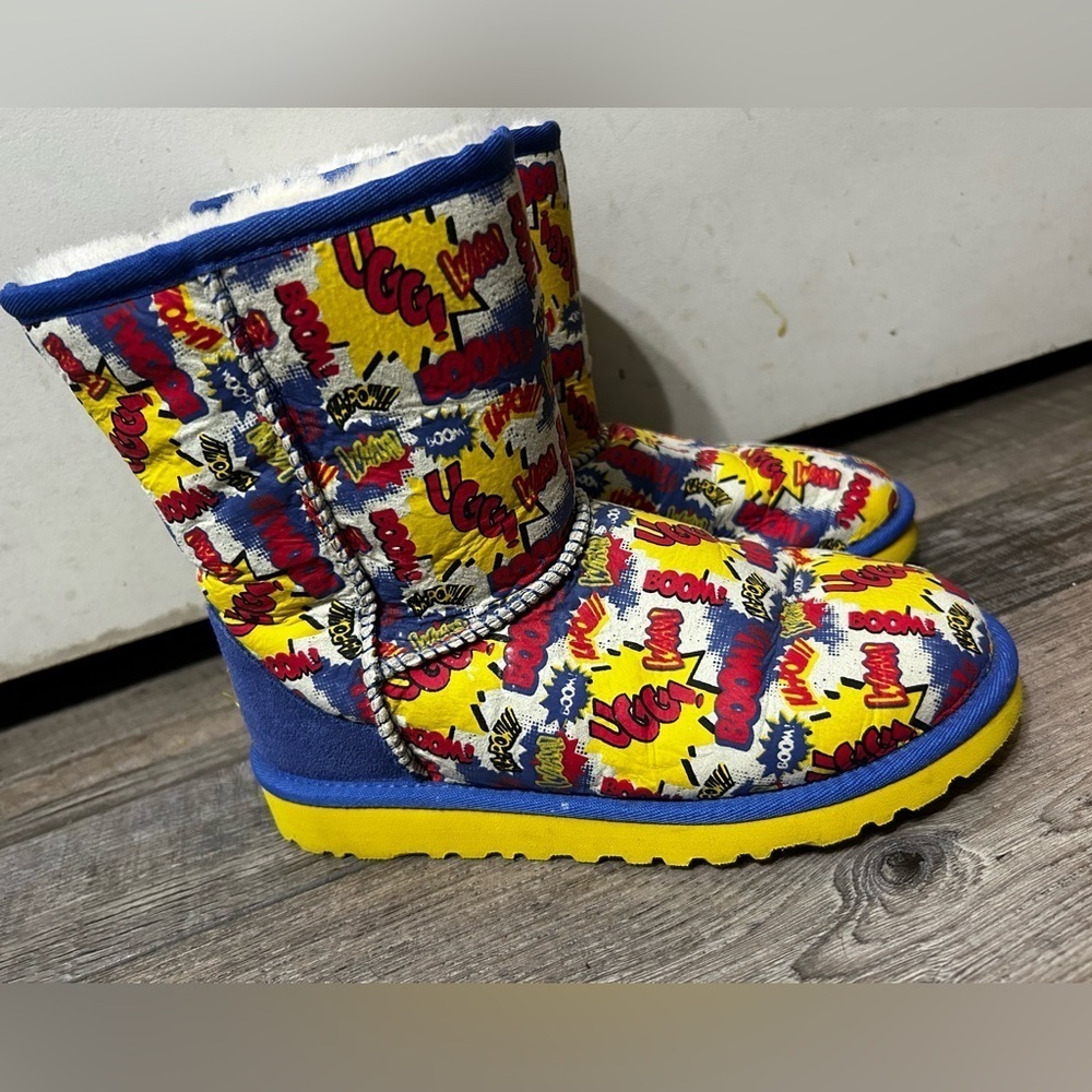 UGG Blue and Yellow Comic book superhero’s Boom 💥 Print Boots